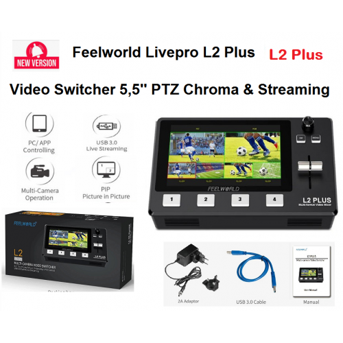 Feelworld Livepro L2 Plus Video Switcher 5.5" PTZ Chroma & Streaming